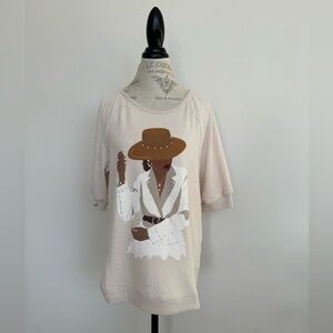 Love and Lace Cream Top Women's Large